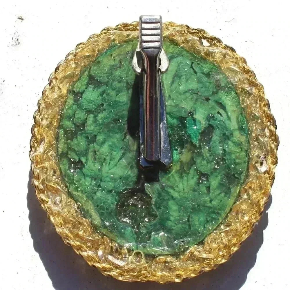 Vintage Gemstone (Agate Stone Geode Crystal) Cowboy Western Tie Clip Pin Decor - Picture 2 of 2